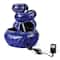 Glitzhome® 11.75" 4-Tier Cobalt Blue Tabletop Fountain with Pump